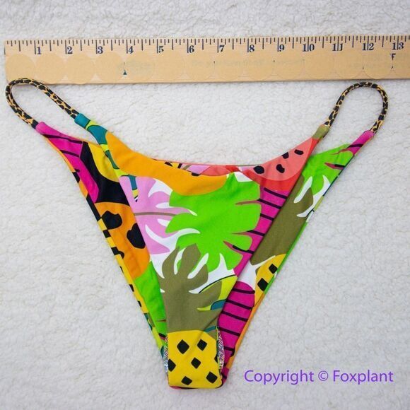 NEW It’s now cool String Bikini Bottom cheeky thong in Tropicool, size L - Picture 9 of 12